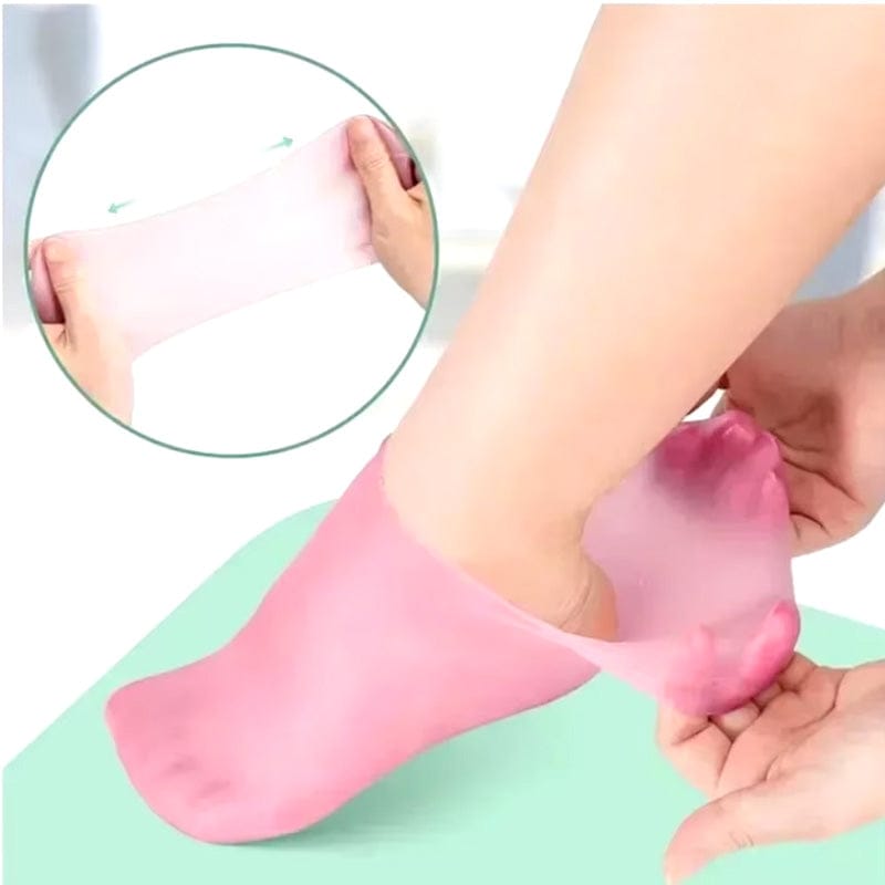 1 Pair Soft Silicone Moisturizing Gel Socks for Dry & Cracked Heels, makes feet look fresh and healthy